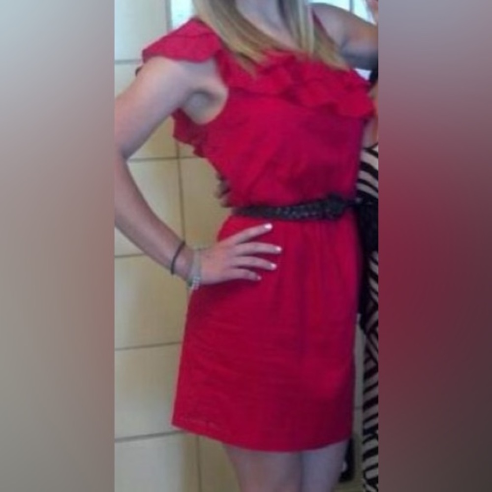 City Studio Asymmetrical Red Dress -  Size Small